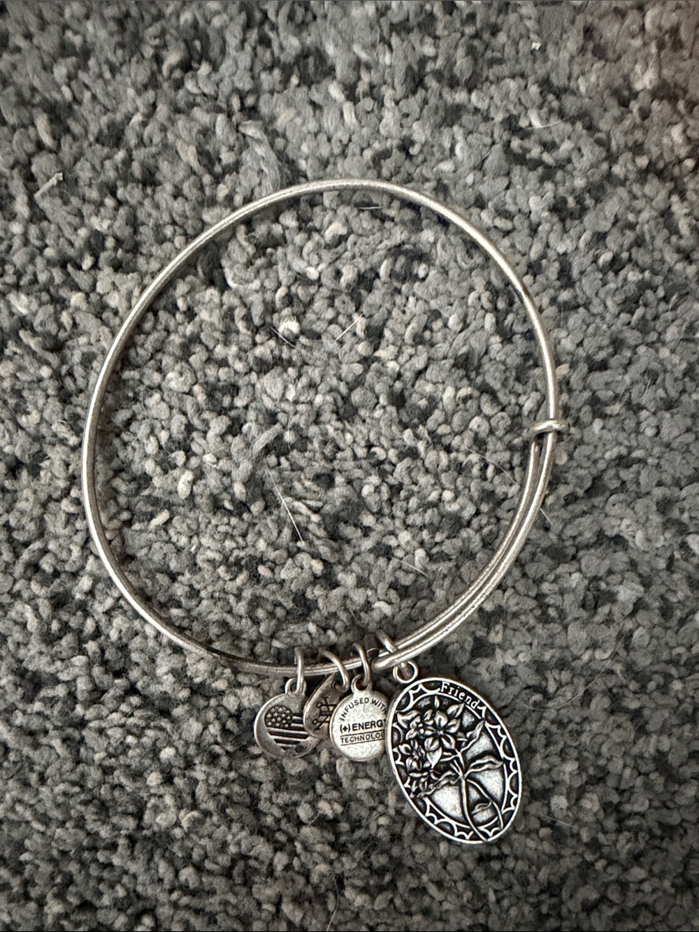 Alex and Ani Silver Tree of Life Charm Bangle Bracelet